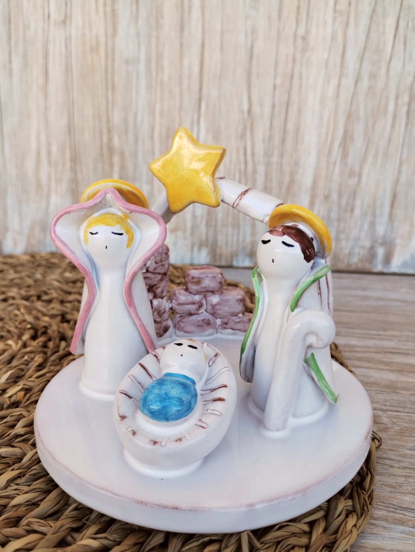 Presepe in maiolica da tavolo