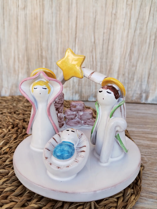 Presepe in maiolica da tavolo