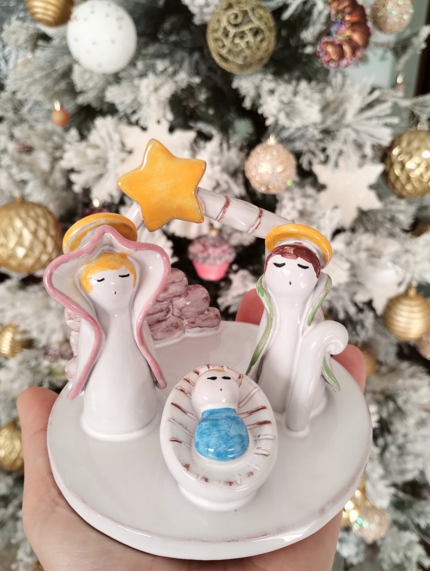 Presepe in maiolica da tavolo