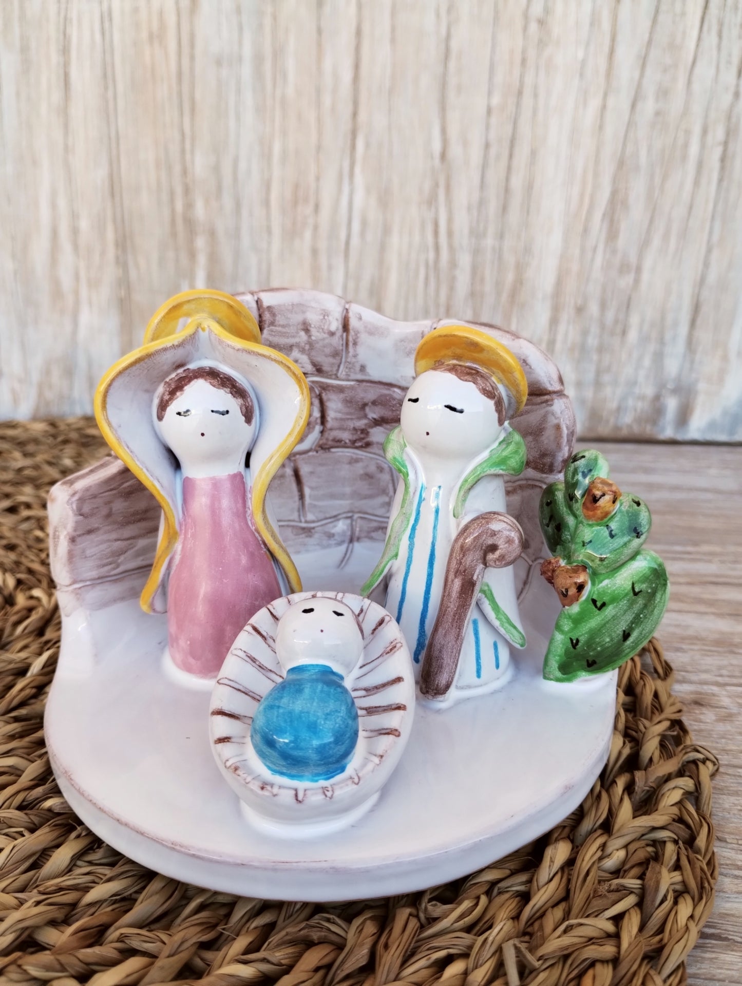 Presepe in maiolica da tavolo