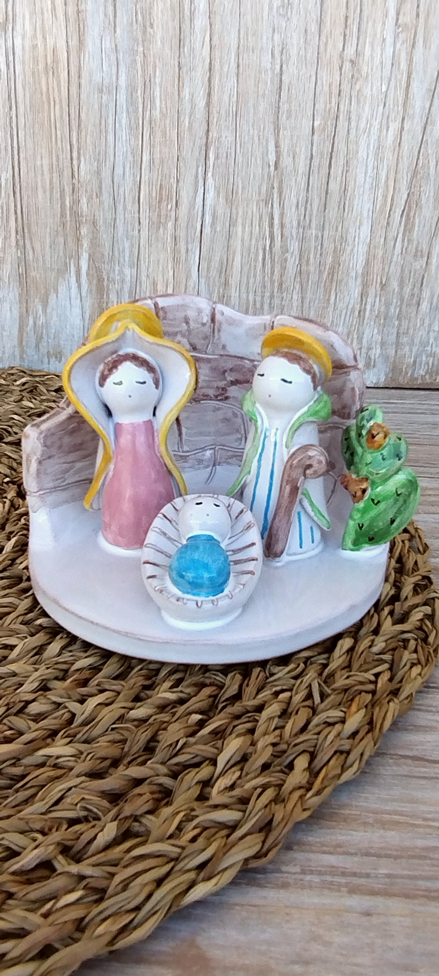 Presepe in maiolica da tavolo